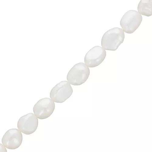 Perlas barrocas irregulares de agua dulce 7x6 mm - Grado AA Blanco x10