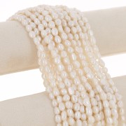 Perlas barrocas irregulares de agua dulce 7x6 mm - Grado AA Blanco x10