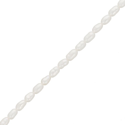 Perlas de agua dulce grano de arroz - 3.5x2.5 mm - Grado AA Blanco x20