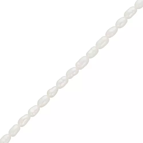 Perlas de agua dulce grano de arroz - 3.5x2.5 mm - Grado AA Blanco x20