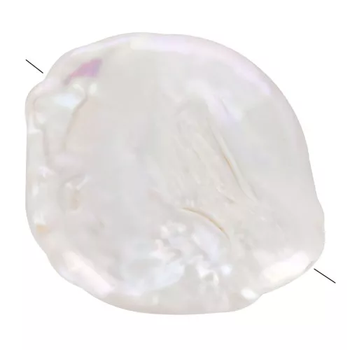 Perla de Agua Dulce Irregular - Paleta Redonda 17 mm - Grado AA- Blanca x1