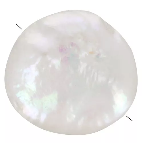 Perla de Agua Dulce Irregular - Palet Redondo 12 mm - Grado AA+ Blanco x1