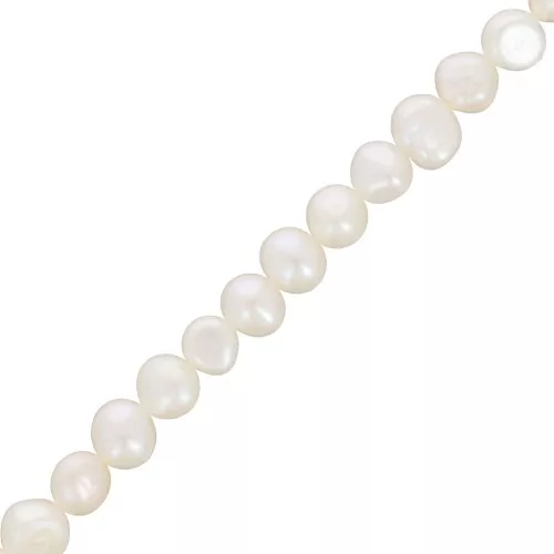 Perlas barrocas irregulares de agua dulce 6 mm - Grado AA Blanco x36cm