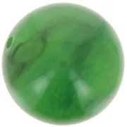 Cuentas redondas de 14 mm en resina transparente - Verde jaspeado x6