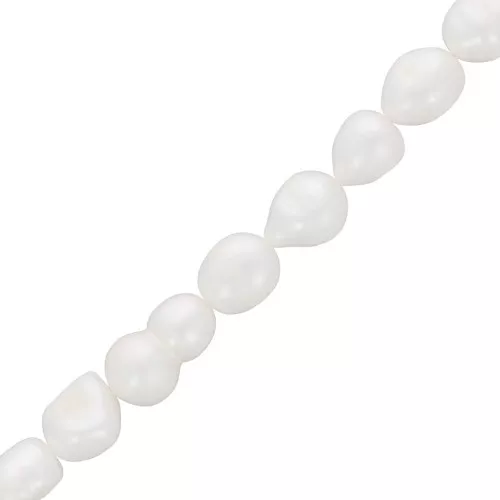 Perlas barrocas irregulares de agua dulce 10x8 mm - Grado AA Blanco x39cm