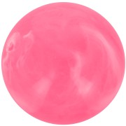 Cuentas redondas de 14 mm en resina opaca - Rosa brillante jaspeado x6