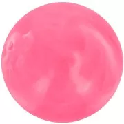 Cuentas redondas de 14 mm en resina opaca - Rosa brillante jaspeado x6