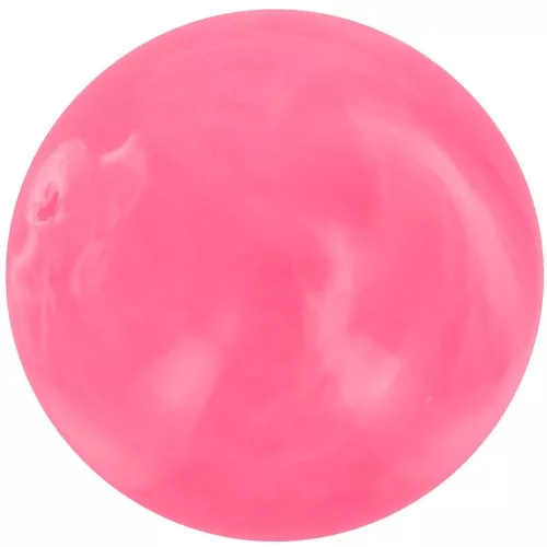 Cuentas redondas de 14 mm en resina opaca - Rosa brillante jaspeado x6