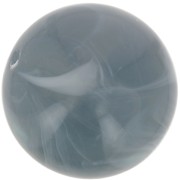 Cuentas redondas de 14 mm en resina opaca - Azul gris jaspeado x6