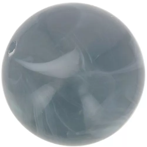 Cuentas redondas de 14 mm en resina opaca - Azul gris jaspeado x6