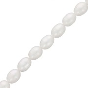 Perlas de agua dulce grano de arroz - 8x7 mm - Grado A Blanco x35cm|raw }}