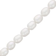 Perlas de agua dulce grano de arroz - 9x8 mm - Grado A Blanco x38cm|raw }}