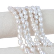 Perlas de agua dulce núcleo redondo irregular 10 mm - Grado AA+ Blanco x39cm