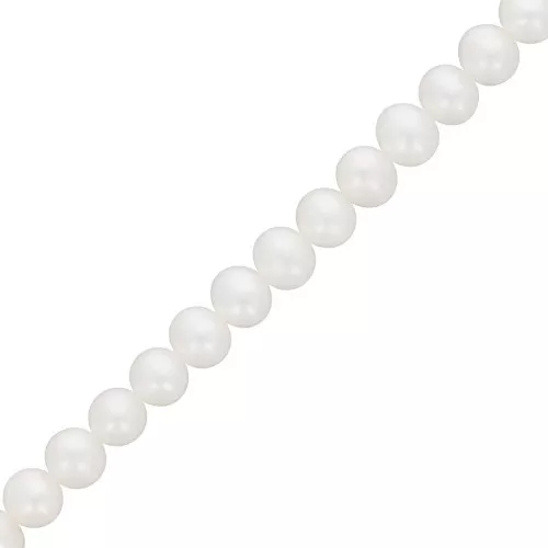 Perlas ovaladas de agua dulce 5x4,5 mm - Grado AA- Blancas x39cm