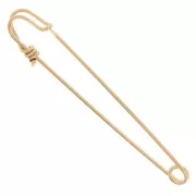 Broche imperdible - alfiler de falda 61 mm - Dorado con oro fino x1