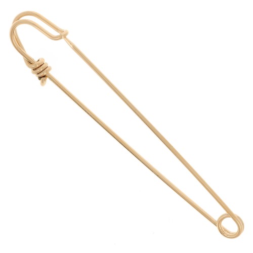 Broche imperdible - alfiler de falda 61 mm - Dorado con oro fino x1