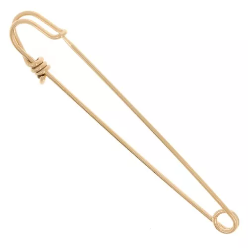 Broche imperdible - alfiler de falda 61 mm - Dorado con oro fino x1
