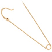 Broche imperdible - alfiler de falda 61 mm - Dorado con oro fino x1
