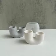 Molde de silicona para portavelas asimétrico en forma de U 7x10 cm x1