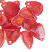 Lentejuelas de pétalos de flores curvados de 17 mm en acrílico - Mármol rojo claro x15
