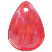 Lentejuelas de pétalos de flores curvadas de 17 mm en acrílico - Rojo jaspeado - Blanco x15