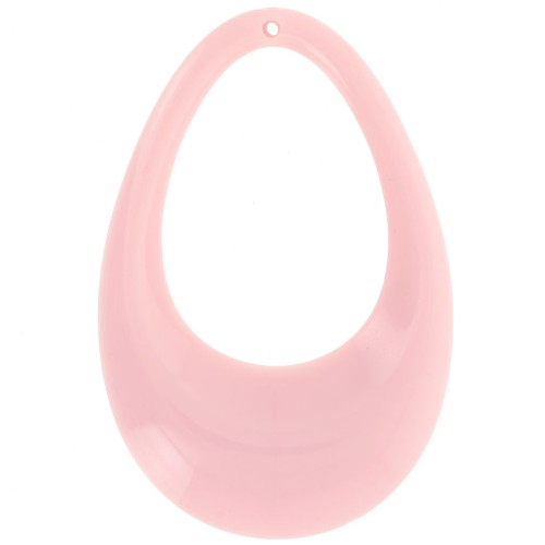 Colgante gota calado acrílico transparente 45x30 mm - Rosa claro x1