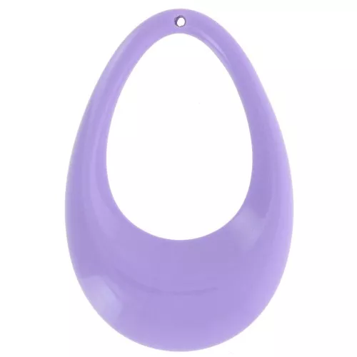 Colgante gota calado de acrílico opaco 45x30 mm - Lila x1