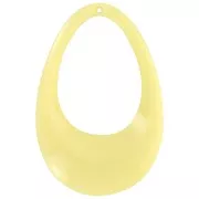 Colgante gota calado de acrílico opaco 45x30 mm - Amarillo pálido x1