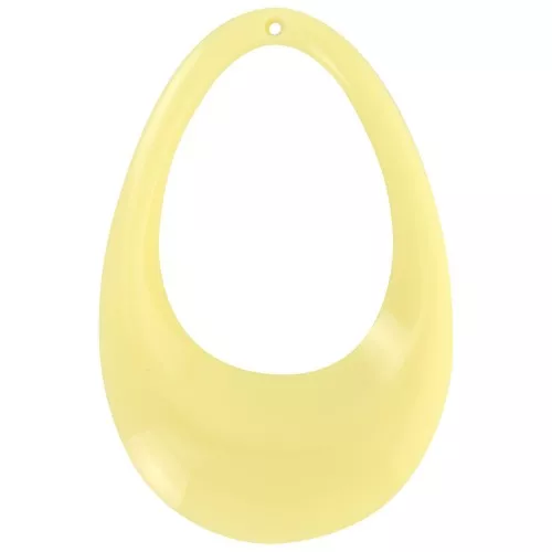 Colgante gota calado de acrílico opaco 45x30 mm - Amarillo pálido x1