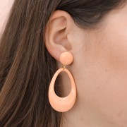 Colgante gota calado en acrílico opaco 45x30 mm - Peach x1