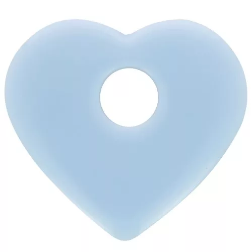 Colgante corazón acrílico opaco 27x30 mm - Azul cielo x1
