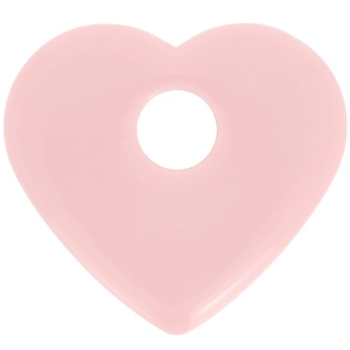 Colgante corazón acrílico opaco 27x30 mm - Rosa claro x1