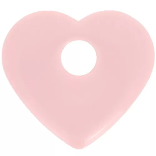Colgante corazón acrílico opaco 27x30 mm - Rosa claro x1