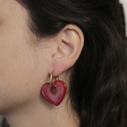 Colgante corazón acrílico opaco 27x30 mm - Rosa claro x1