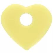 Colgante corazón acrílico opaco 27x30 mm - Amarillo pálido x1