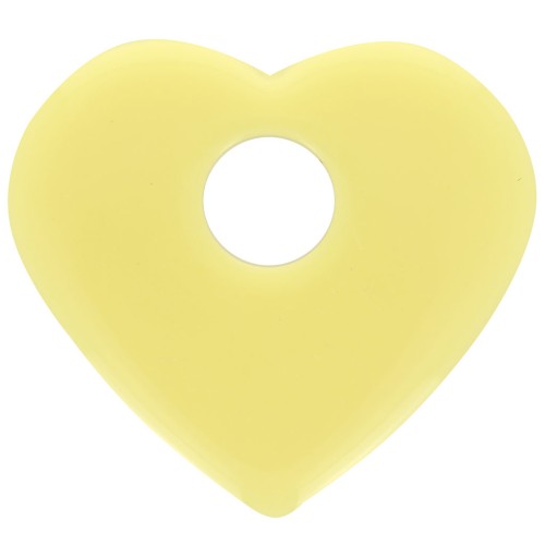 Colgante corazón acrílico opaco 27x30 mm - Amarillo pálido x1