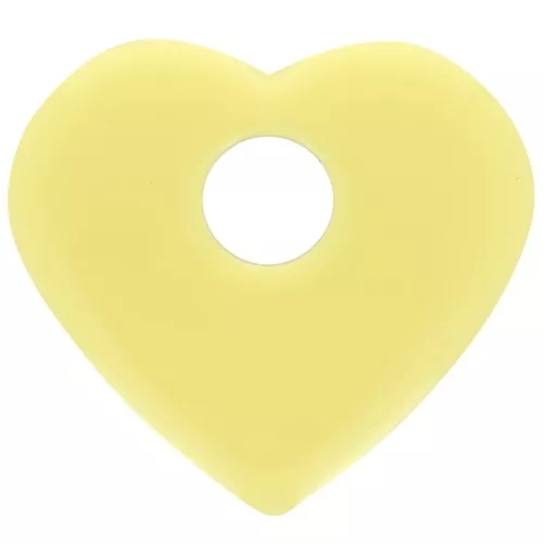Colgante corazón acrílico opaco 27x30 mm - Amarillo pálido x1