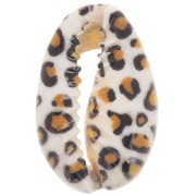 Cauri concha 18-23 mm estampado leopardo - Marrón claro - Crudo - Negro x1|raw }}