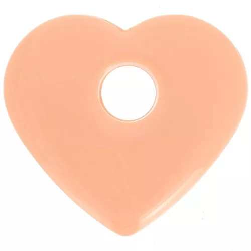 Colgante corazón acrílico opaco 27x30 mm - Melocotón x1