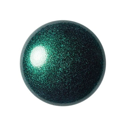 Cabujón redondo de vidrio de Puca® 18 mm - Green Forest Metallic Mat x1