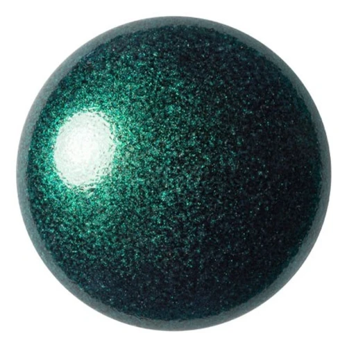 Cabujón redondo de vidrio de Puca® 25 mm - Green Forest Metallic Mat x1