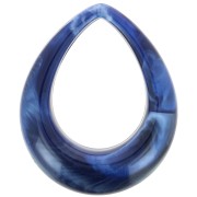 Colgante acrílico gota calada 53x43,5 mm - Azul noche jaspeado - Blanco x1|raw }}