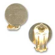Pendientes clips disco plano 13 mm Dorado con oro finox2
