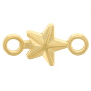 Entrepiezaes estrella 14x7 mm - Dorado con oro fino x4