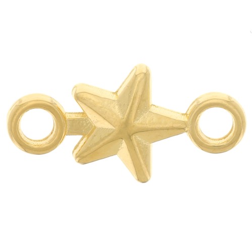 Entrepiezaes estrella 14x7 mm - Dorado con oro fino x4
