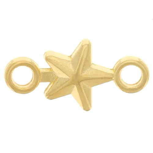 Entrepiezaes estrella 14x7 mm - Dorado con oro fino x4