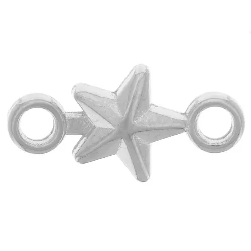 Entrepiezaes estrella 14x7 mm - Chapa de plata fina envejecida x4
