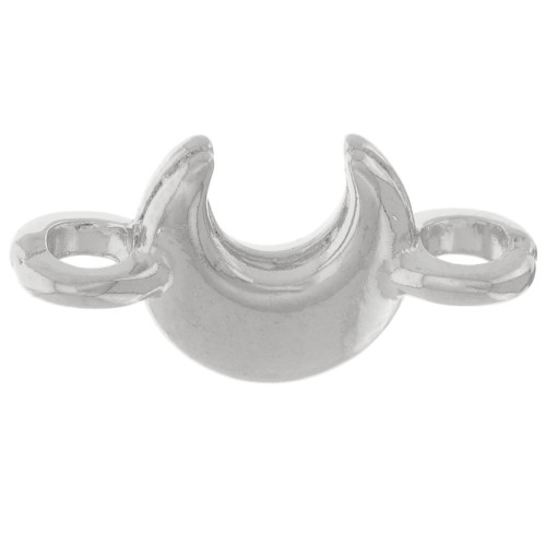 Entrepiezaes lunares 14x7 mm - Chapa de plata fina envejecida x5