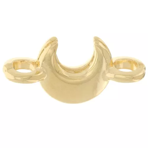 Entrepiezaes lunares 14x7 mm - Dorado con oro fino x5