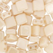 Tile beads 6 mm Opaque Beige Ceramic Look x50